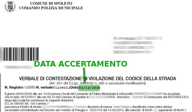 Immagine che descrive come recuperare la data